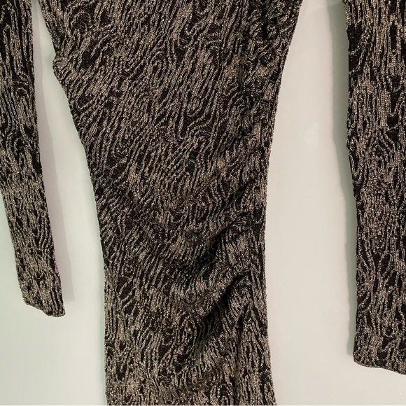 ZARA LONG SLEEVE KNIT DRESS WITH METALLIC THREAD - Picture 11 of 14